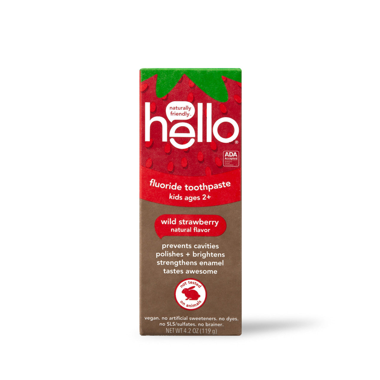 Hello Fluoride Natural Friendly Wild Strawberry Flavor Toothpaste, 4.2 Oz